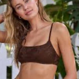 Aerie Brown lace bikini top